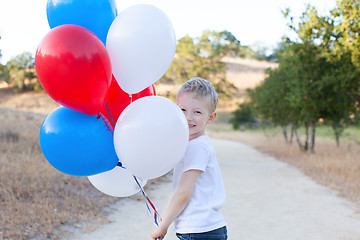 Image showing boy celebrating 4th of July