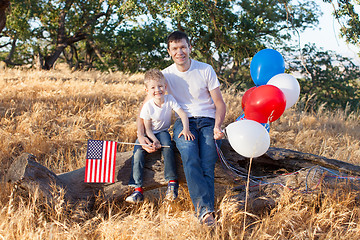 Image showing family celebrating 4th of July