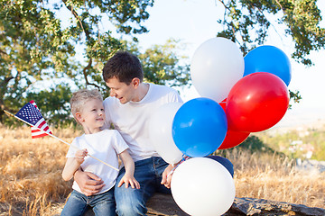 Image showing family celebrating 4th of July