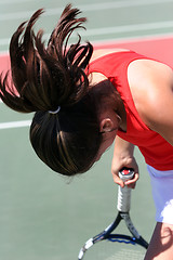 Image showing Girl Playing Tennis