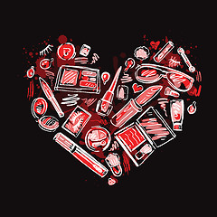 Image showing Heart of Makeup products set.