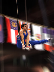 Image showing Gymnast Competing On Rings