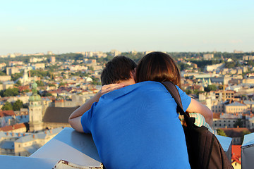 Image showing Pair of young enamoured people