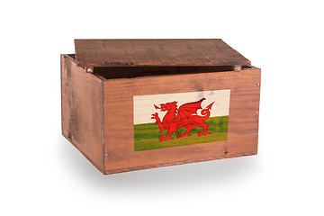 Image showing Wooden crate isolated on a white background