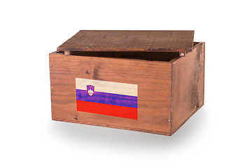 Image showing Wooden crate isolated on a white background