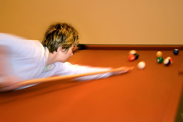 Image showing Woman Playing Pool