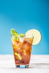 Image showing Glass of ice tea