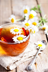 Image showing cup of tea with chamomile flowers