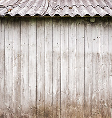 Image showing grey wooden plank wall