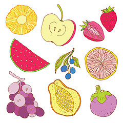 Image showing Set of tropical fruit.