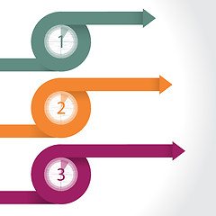 Image showing Curling arrows infographic with countdowns