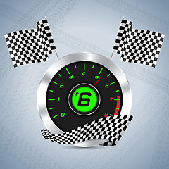 Image showing Rev counter with checkered flag