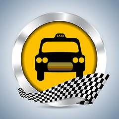 Image showing Metallic taxi badge design
