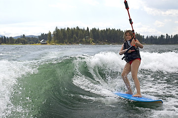 Image showing Wake surfing