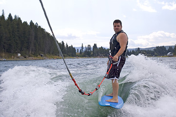 Image showing Wake surfing