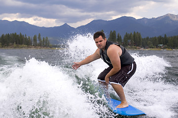 Image showing Wake surfing
