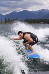 Image showing Wake surfing