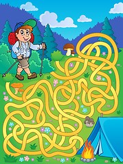 Image showing Maze 1 with hiker outdoor