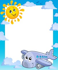 Image showing Summer frame with sun and airplane