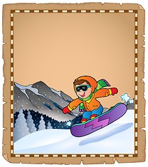 Image showing Parchment with winter sport theme 3