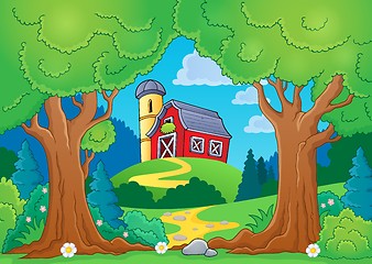 Image showing Tree theme with farm 2