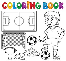 Image showing Coloring book soccer theme 1