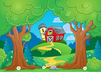 Image showing Tree theme with farm 1