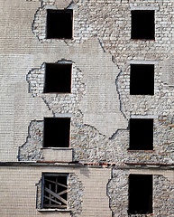 Image showing Wall of old destroyed house