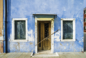 Image showing Bright blue color house in Venice