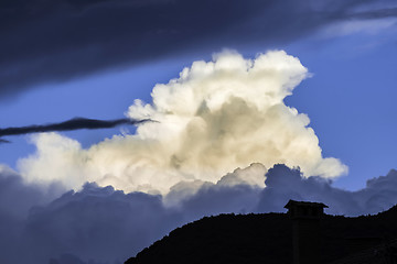 Image showing Dramatic clouds and deep blue sky