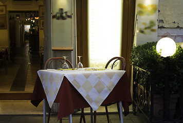 Image showing Table in an Italian restaurant. 