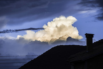 Image showing Dramatic clouds and deep blue sky