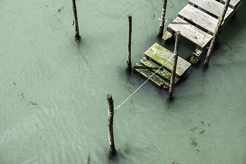 Image showing Jetty on canal in Venice