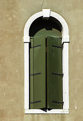 Image showing Green windows in Venice