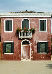 Image showing Bright red color house in Venice