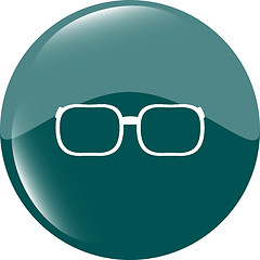 Image showing glasses sign icon. Eyeglass frame symbol. web shiny button