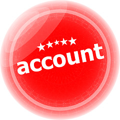 Image showing account red stickers, web icon button