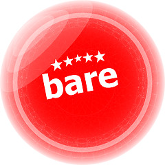 Image showing bare word on stickers red button, business label