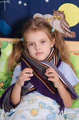 Image showing Diseased girl lying in her bed