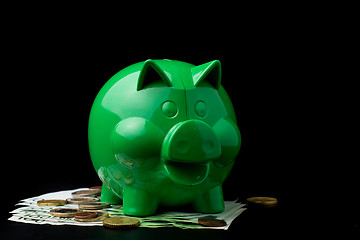 Image showing Piggy Bank with LED bulb