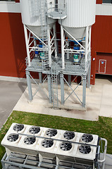 Image showing Cooler fan spin on industrial biogas bio gas plant 