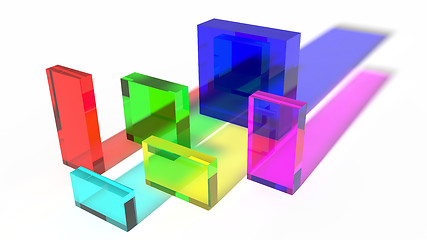 Image showing colored glass cubes