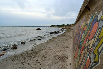 Image showing embankment on coastline at Baltic Sea