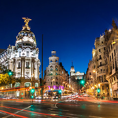 Image showing Gran Via in Madrid, Spain, Europe.