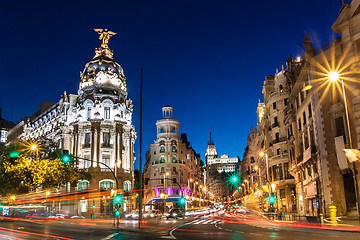 Image showing Gran Via in Madrid, Spain, Europe.