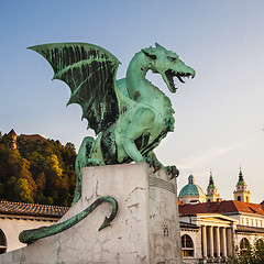 Image showing Zmajski most (Dragon bridge), Ljubljana, Slovenia, Europe