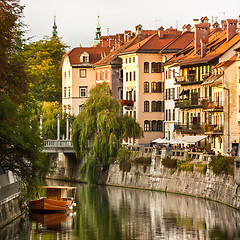 Image showing Medieval facades in Ljubljana old city centre