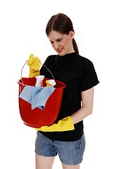 Image showing Woman with cleaning staff.