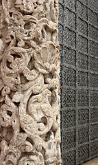 Image showing  carved stone column 