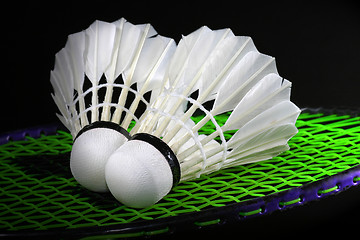 Image showing Shuttlecock and badminton